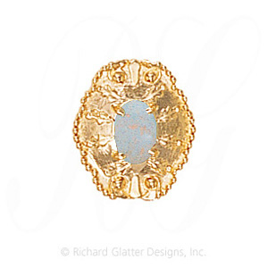 GS434 OP - 14 Karat Gold Opal Slide 